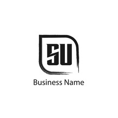 Obraz premium Initial Letter SU Logo Template Design