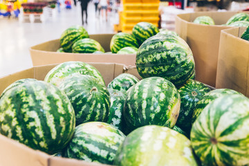 watermelons at store close up