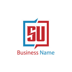 Obraz premium Initial Letter SU Logo Template Design