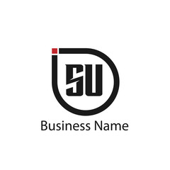 Initial Letter SU Logo Template Design