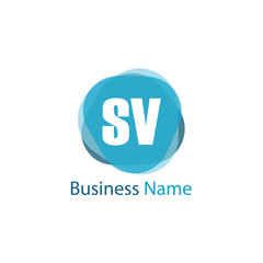 Initial Letter SV Logo Template Design