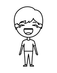 cartoon happy man kawaii character