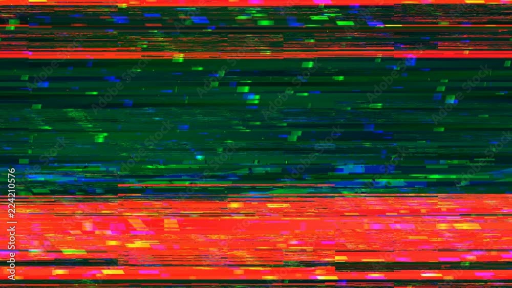 Poster dynamic glich video, bad tv signal of color display, 3d rendering computer generated background