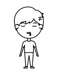 cartoon man asleep kawaii character