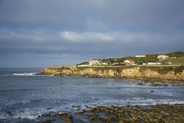 Photo of the Asturian coast with cold colours and sunlight