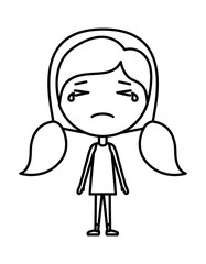 cartoon woman crying kawaii character