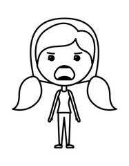 cartoon woman furious kawaii character