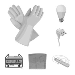 Vector design of electricity and electric icon. Set of electricity and energy stock symbol for web.