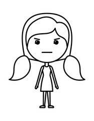 cartoon woman furious kawaii character