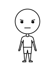 cartoon angry emoticon with body kawaii character
