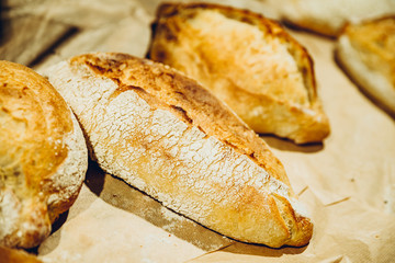 bread at bakery store shelf