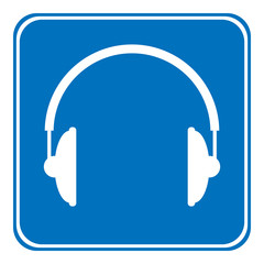 Headphones icon on white.