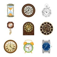 Fototapeta na wymiar Vector illustration of clock and time logo. Set of clock and circle stock symbol for web.
