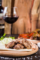 grilled meat with onion