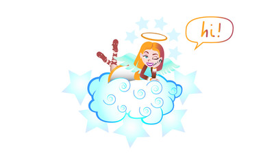 Angel chatting by her cell phone