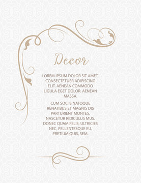 Template for greeting cards, invitations, menus. Wedding invitation.