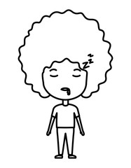 cartoon man asleep kawaii character