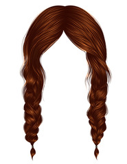 Fototapeta premium trendy women hairs Red colour .two plaits . fashion beauty style .