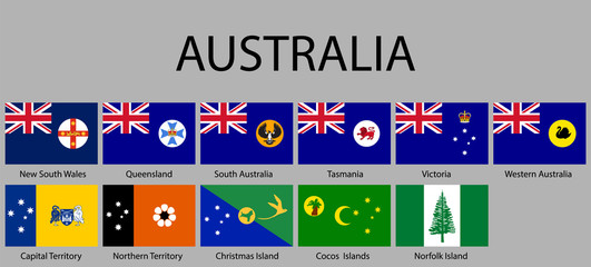 all Flags states of Australia