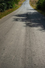 Asphalted Russian road in the countryside