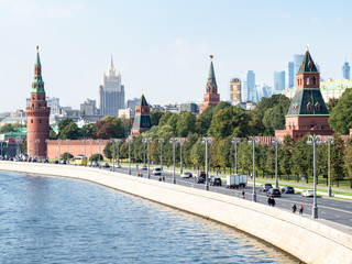 view of Kremlin Embankment in Moscow city