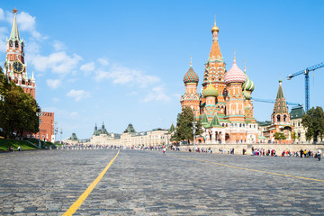 Tower and Cathedral on Red Square in Moscow