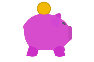 Hucha de cerdito de color rosa. 