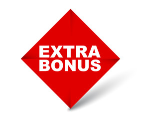 red vector banner extra bonus