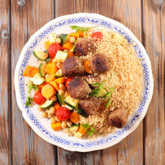 couscous, vegetable and meat
