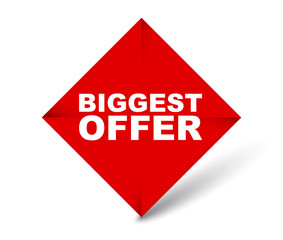 red vector banner biggest offer
