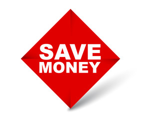 red vector banner save money