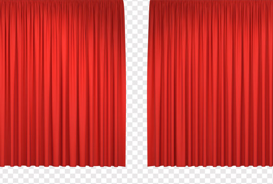 Red stage curtains