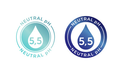 Neutral pH balance logo icon for shampoo or cream. - obrazy, fototapety, plakaty