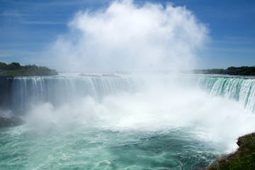 Fototapeta na wymiar NIAGARA FALLS, ONTARIO, CANADA - MAY 21st 2018: Horseshoe Falls at Niagara Falls viewed from the canadian side