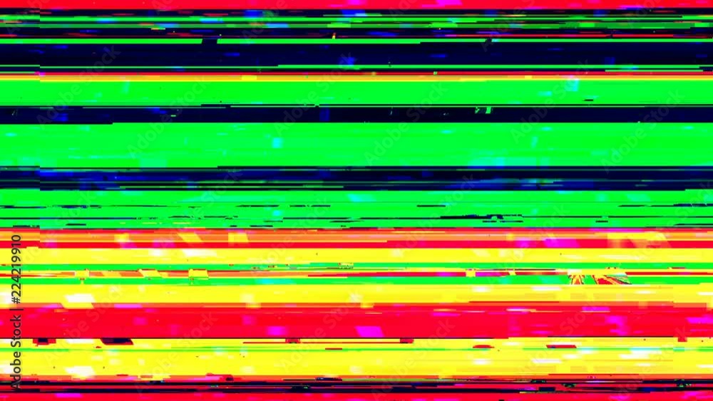 Poster dynamic glich video, bad tv signal of color display, 3d rendering computer generated background