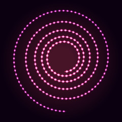 Spiral shape abstract neon lights background