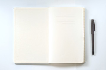 Top view collection of notebook front