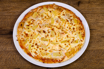 Pineapple pizza with cheese