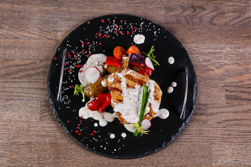 Pork with cheese sauce