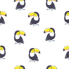 Vector summer background. Toucans . Summer print, paper or textile design. Element of seamless pattern.
