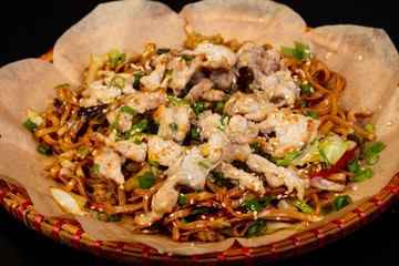 Fried noodle with meat