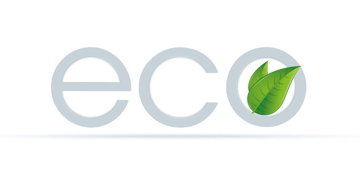 Simbolo ecologia con foglie verdi