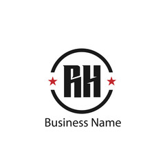 Initial Letter RH Logo Template Design