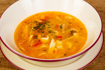 Chicken soup with herbs