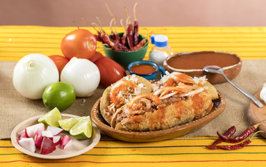Drowned pork cake with sauce.