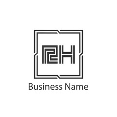 Initial Letter RH Logo Template Design