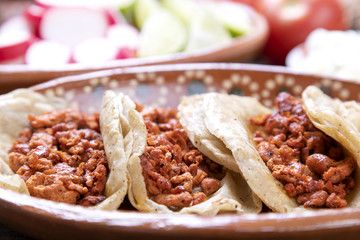 Tacos of meat to the shepherd or marinated