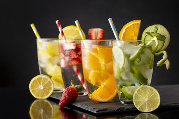 Cold fruity infused waters