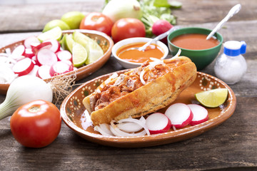 Drowned pork cake with sauce.