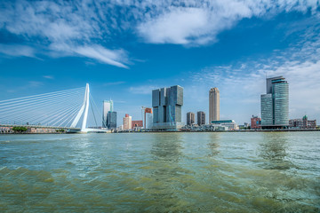 Skyline Rotterdam with Erasmus Brug (Bridge)